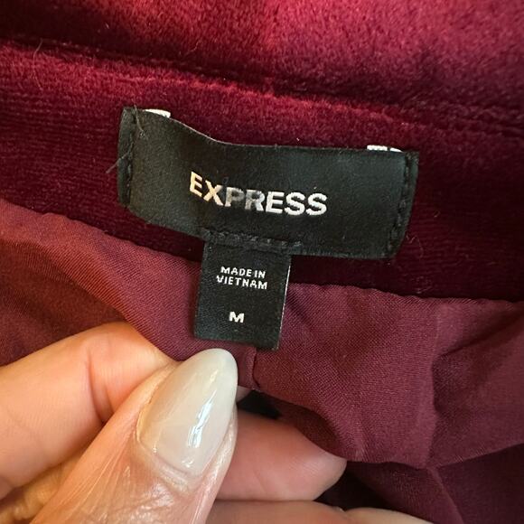 Express Dark Red, Velvet, Double Breasted, Lined, Blazer- M - Picture 3 of 8